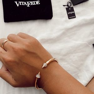 Gold Vita Fede mini titan with Swarovski crystals